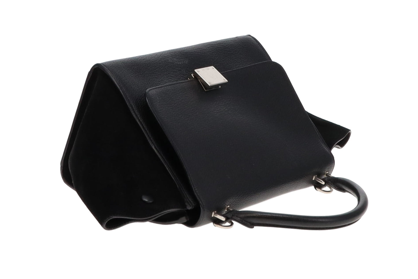 Celine Black Leather And Suede with SHW Trapeze Bag Small