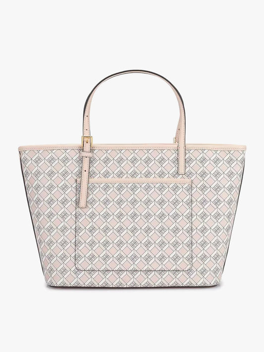 Tory Burch Geo Logo Mini Zip Tote Bag - Dusted Blush / Multi