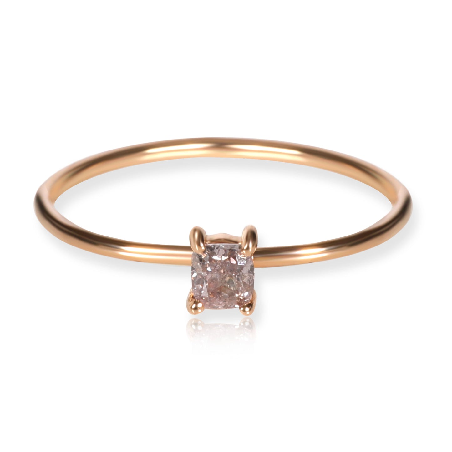 Reimagined Fancy Brownish Purplish-pink GIA Diamond Ring 18kt Gold 0.17ct