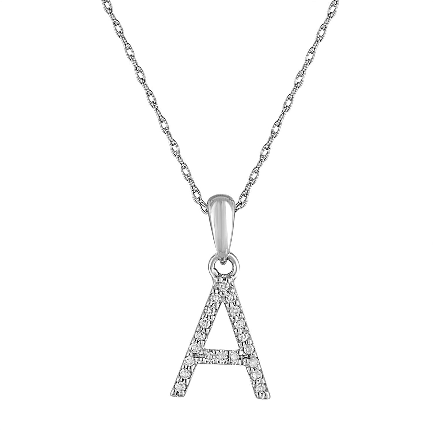 14k Gold & Diamond Initial Necklace- A