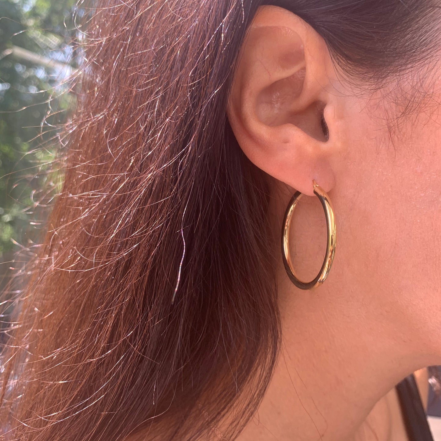 Tube Hoop Earrings in 14K Yellow Gold