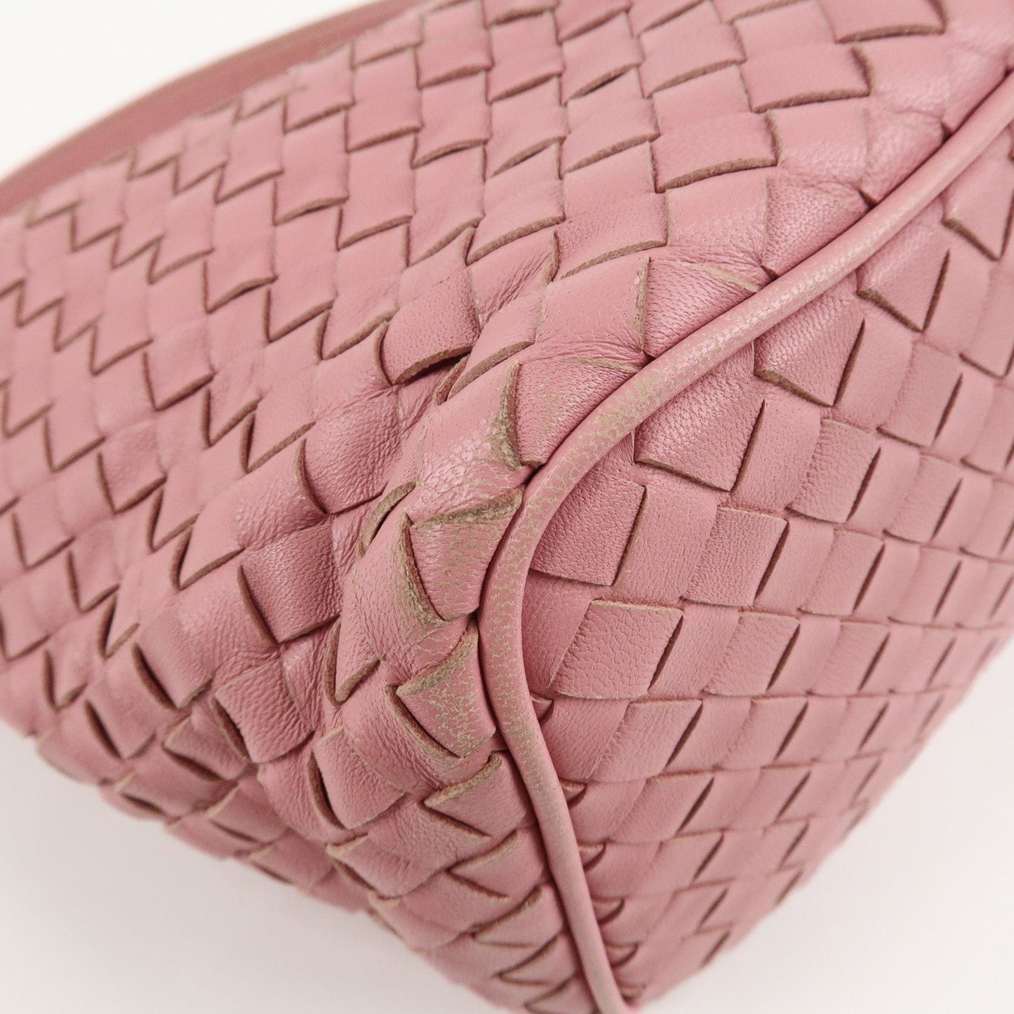 BOTTEGA VENETA Intrecciato Leather Shoulder Bag Pink