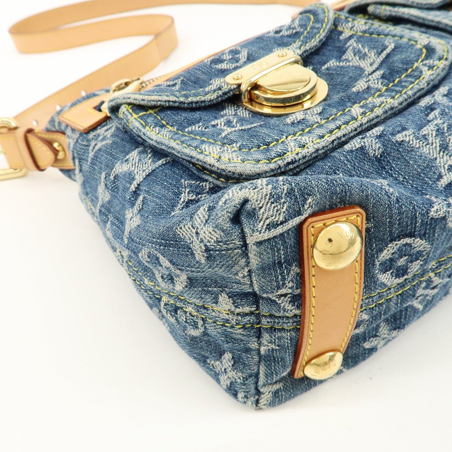 Louis Vuitton Monogram Denim Baggy PM Shoulder Bag Blue M95049