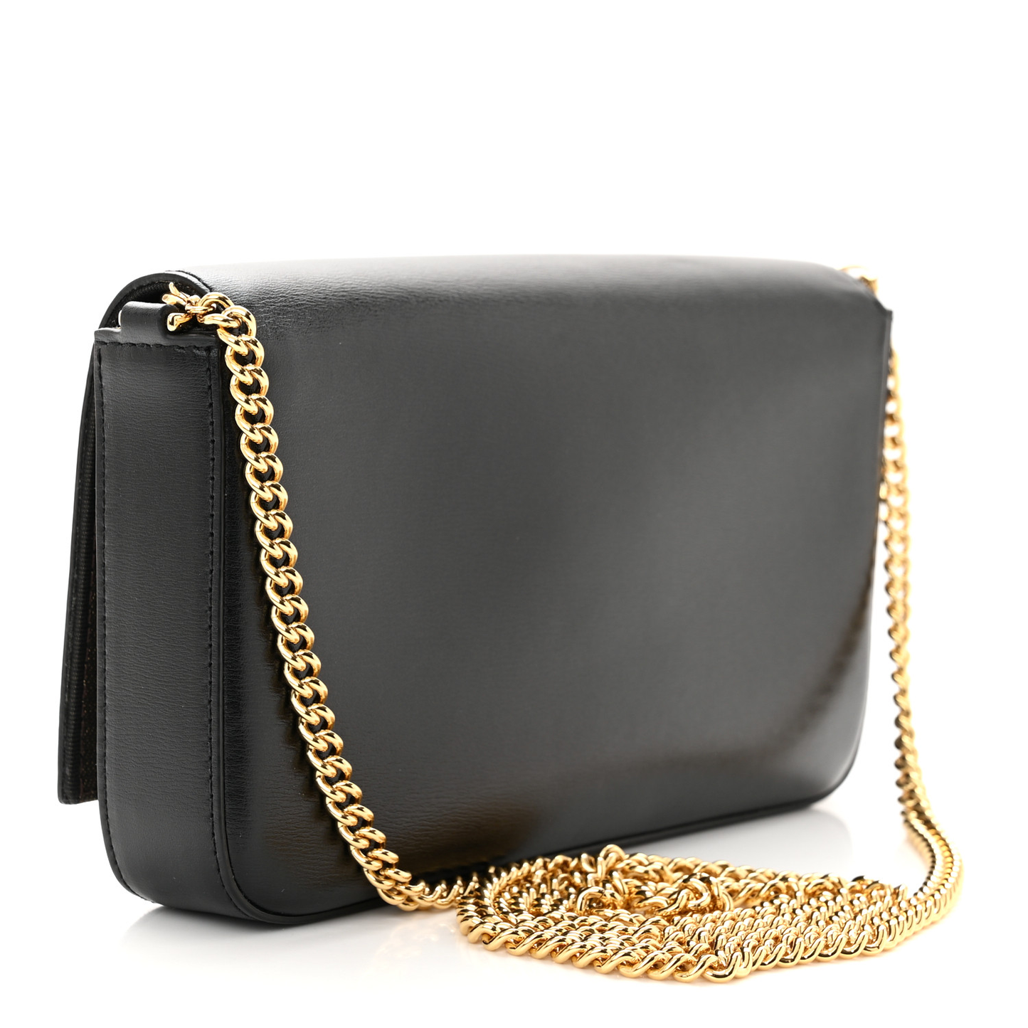 FENDI Vitello Palmellato Wallet on Chain with Pouches Black