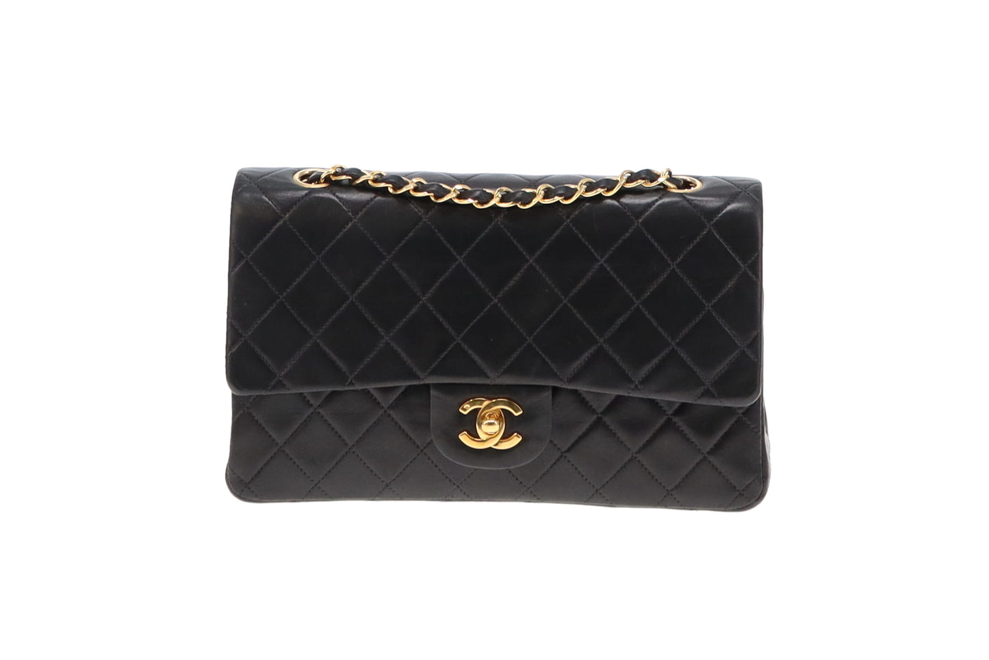 Chanel Black Lambskin GHW Medium Classic Double Flap 1991/94