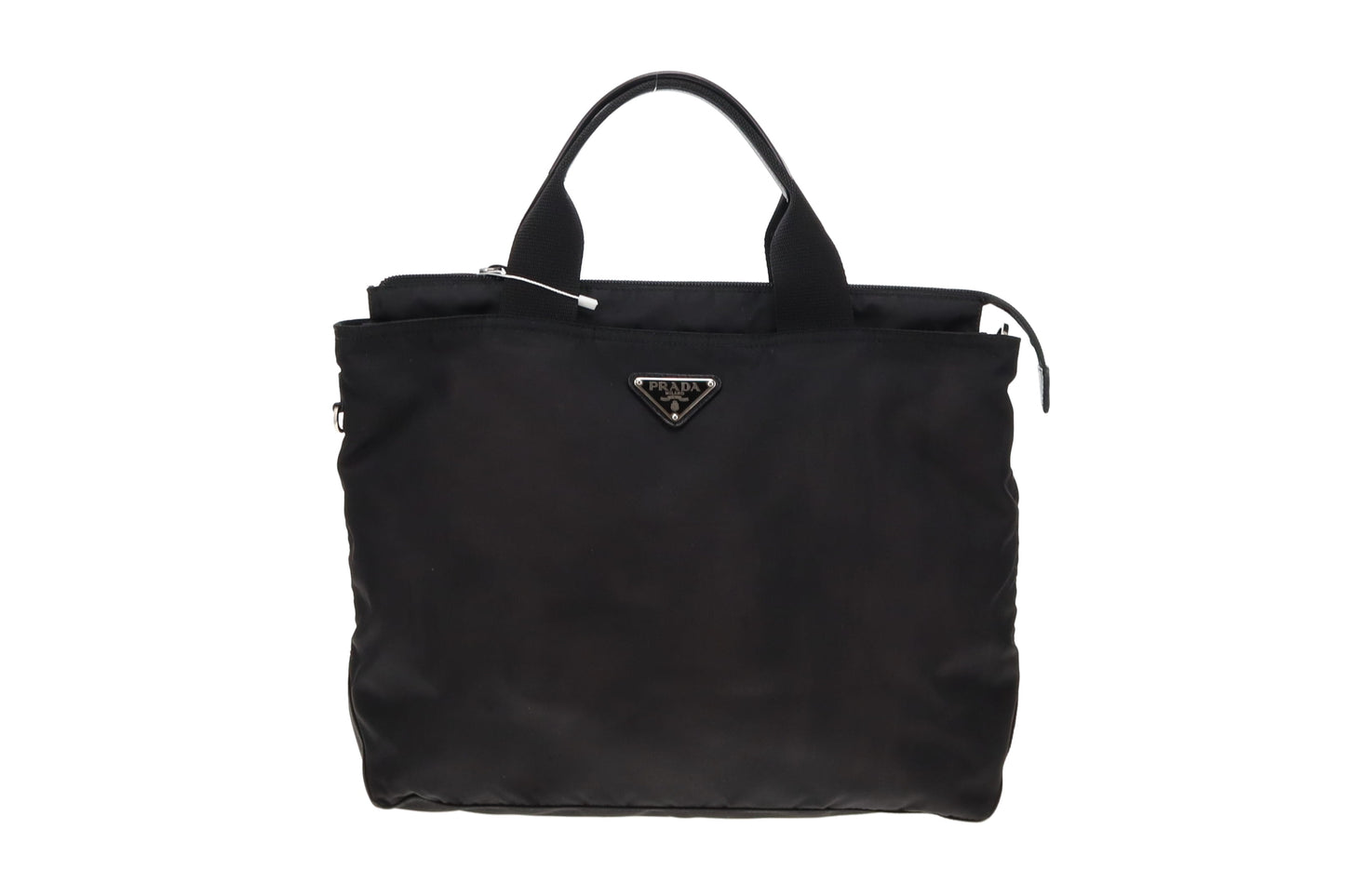 Prada Black Nylon Zipped Tote Bag