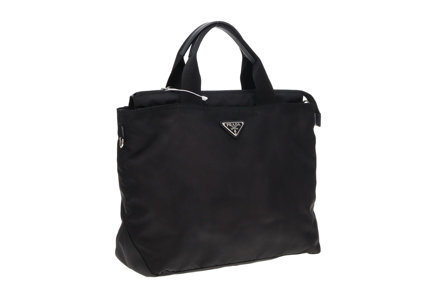 Prada Black Nylon Zipped Tote Bag