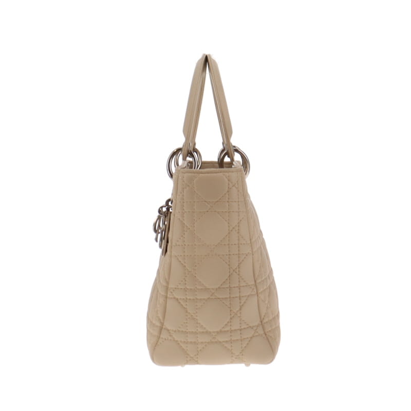 Dior Beige Cannage Calfskin Medium Lady Dior With Strap 2007