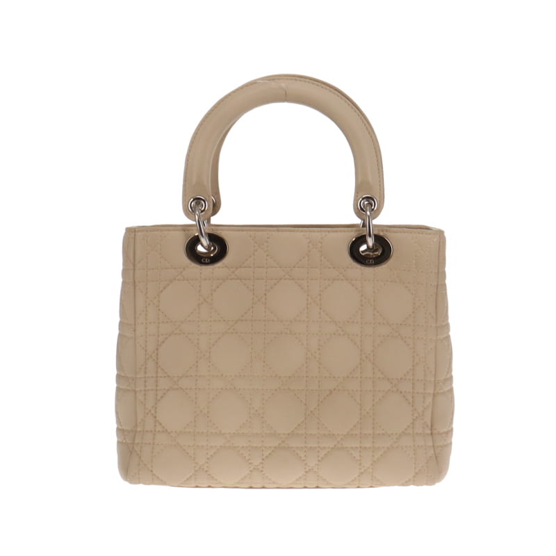 Dior Beige Cannage Calfskin Medium Lady Dior With Strap 2007