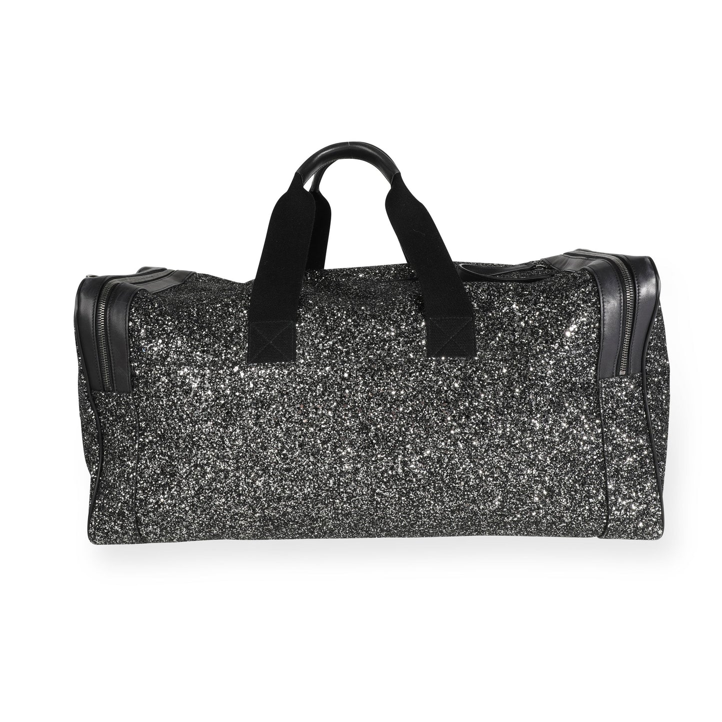 Glitter Canvas & Black Leather City Gym Duffle Bag