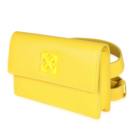 Yellow Saffiano Leather Jitney 0.8 Tonal Arrow Belt Bag