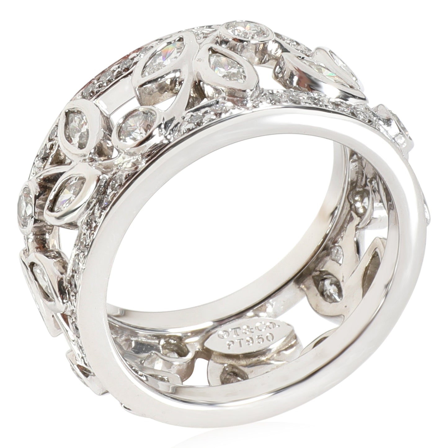 Vine 8.8 mm Wide Diamond Band in Platinum 1.25 CTW