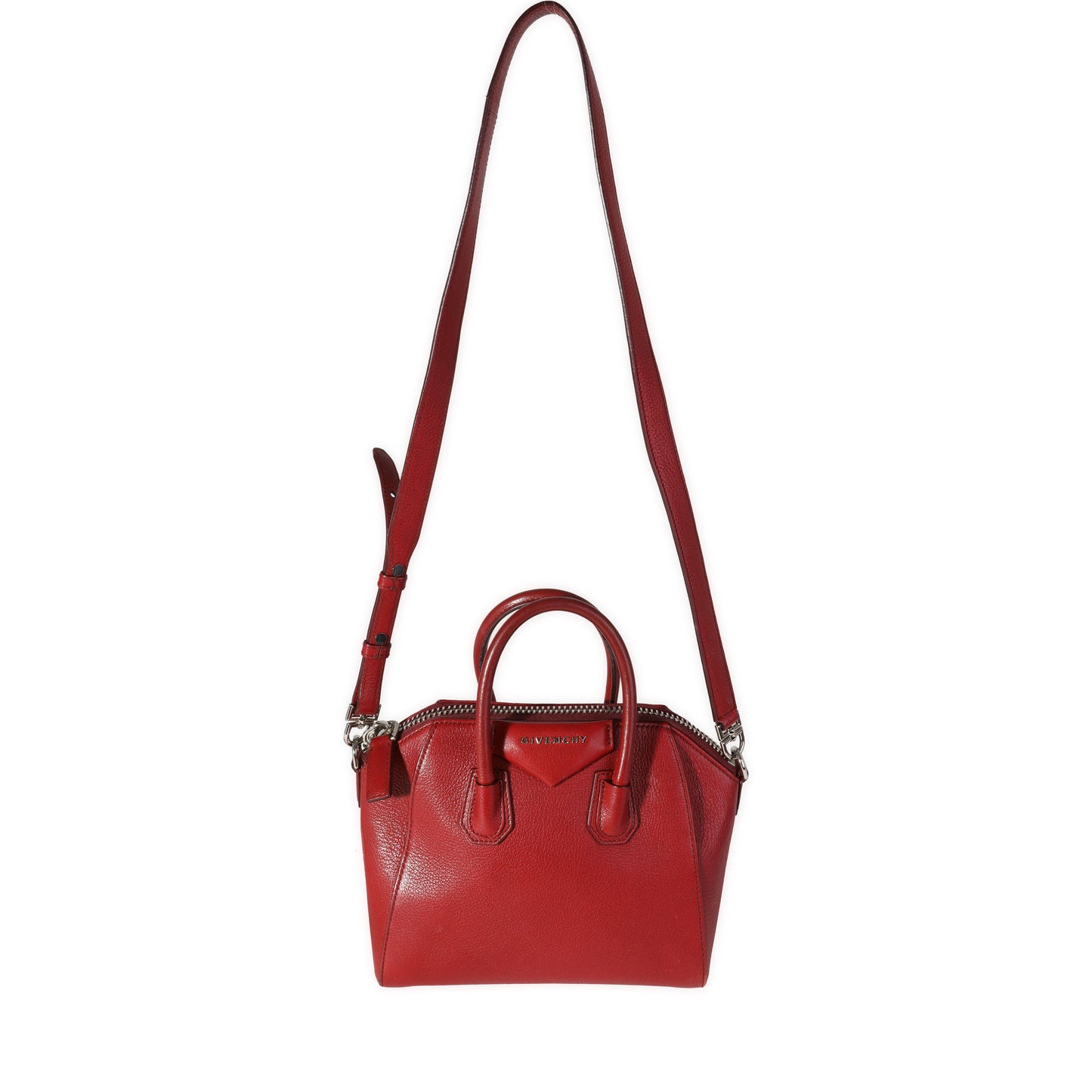 Red Goatskin Mini Antigona Bag