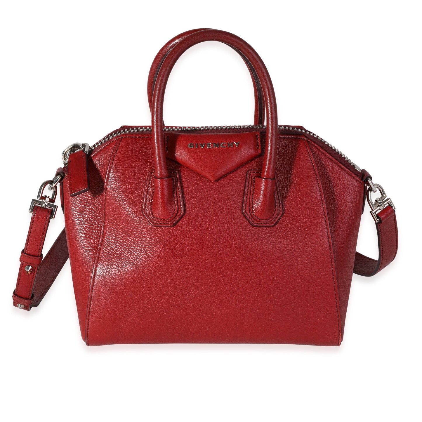 Red Goatskin Mini Antigona Bag