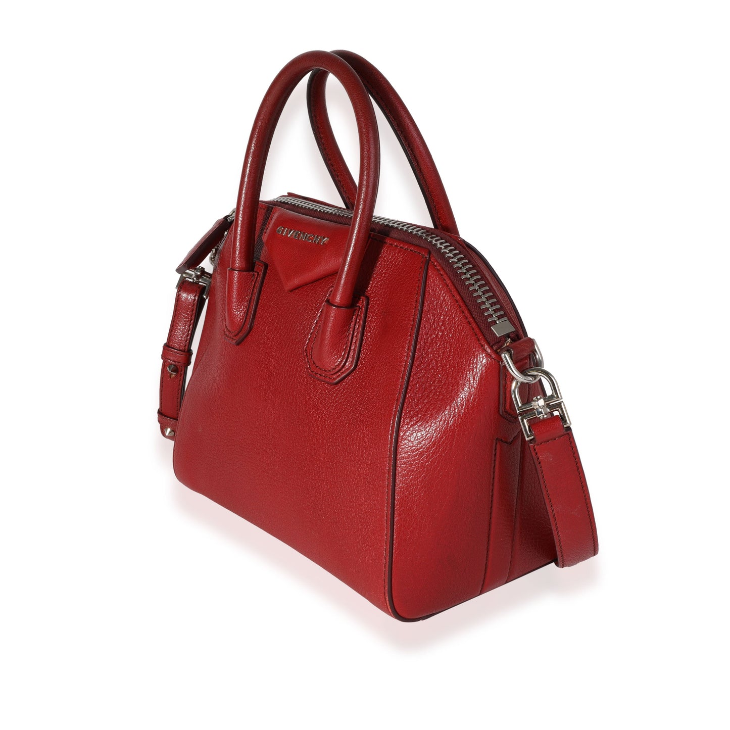 Red Goatskin Mini Antigona Bag