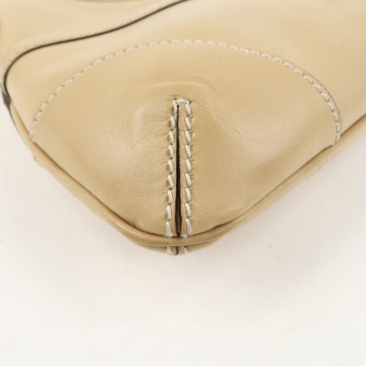 GUCCI Interlocking G Leather Shoulder Bag 114877 Beige