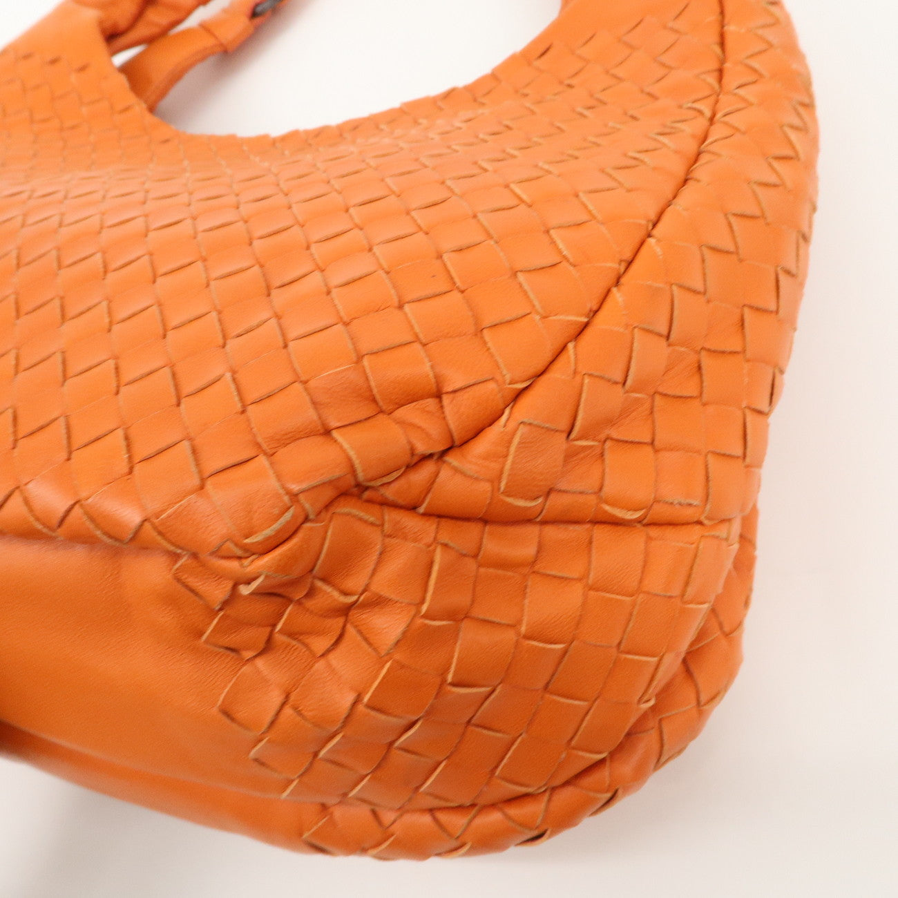 BOTTEGA VENETA Intrecciato Leather Shoulder Bag Orange 125787