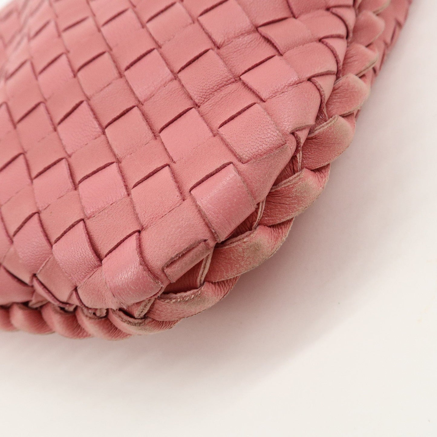 BOTTEGA VENETA Intrecciato Hobo Leather Shoulder Bag Pink 115653