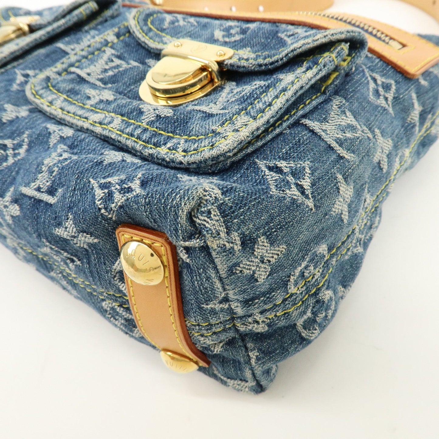 Louis Vuitton Monogram Denim Baggy PM Shoulder Bag Blue M95049