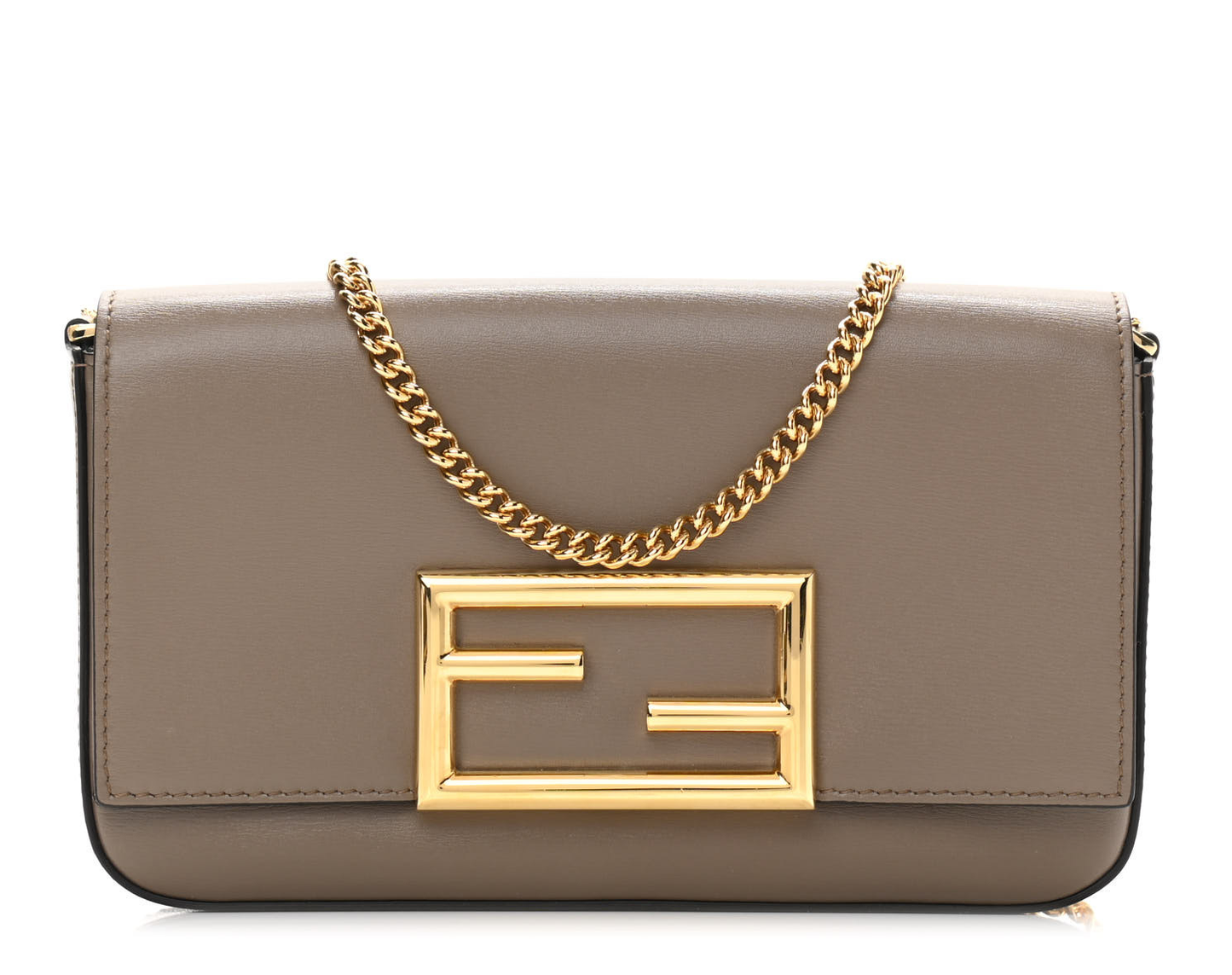 FENDI Vitello Palmellato Wallet on Chain with Pouches Tartufo