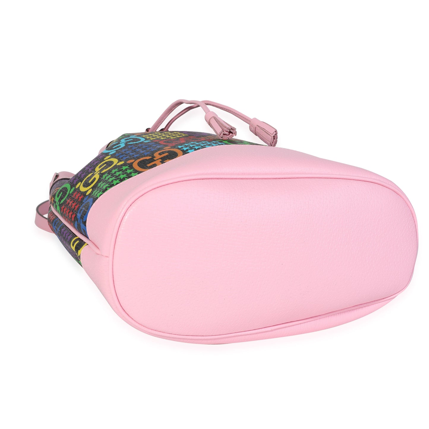 Multicolor Coated Canvas & Pink Leather Psychedelic Bucket Bag