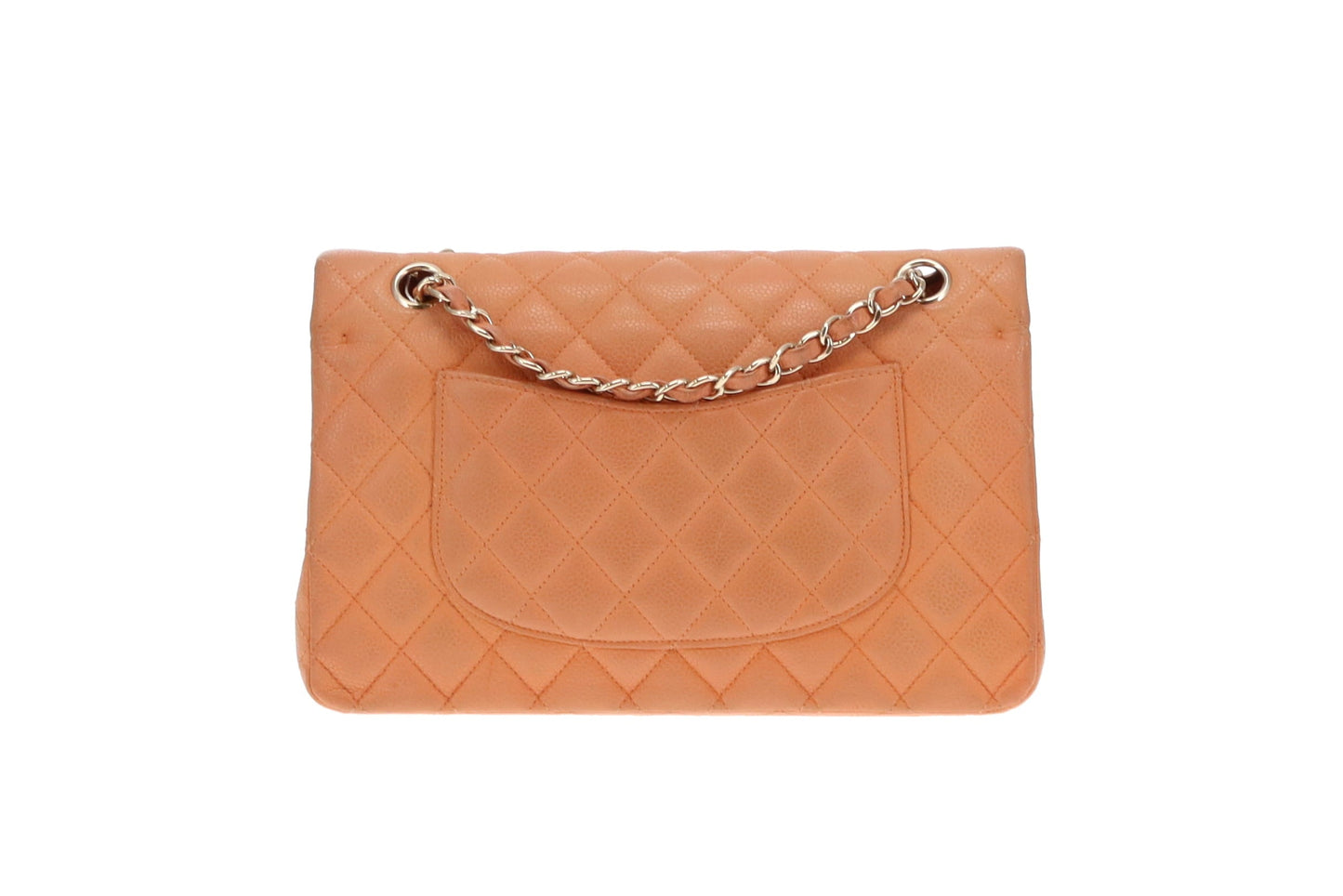 Chanel Peach Caviar Leather Classic Medium Double Flap Bag 2012