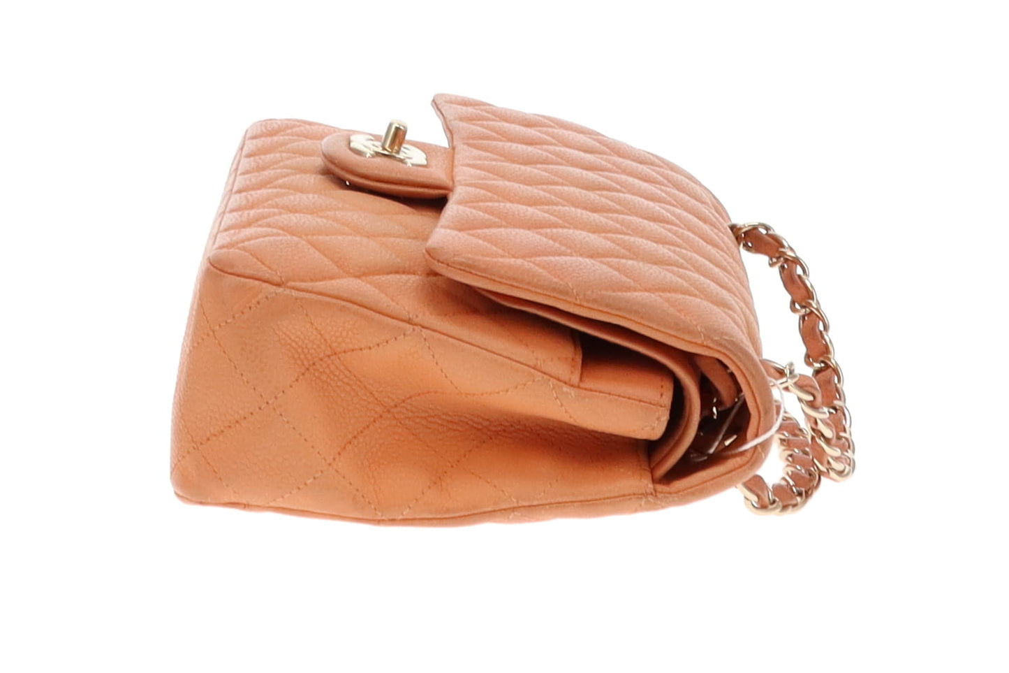 Chanel Peach Caviar Leather Classic Medium Double Flap Bag 2012