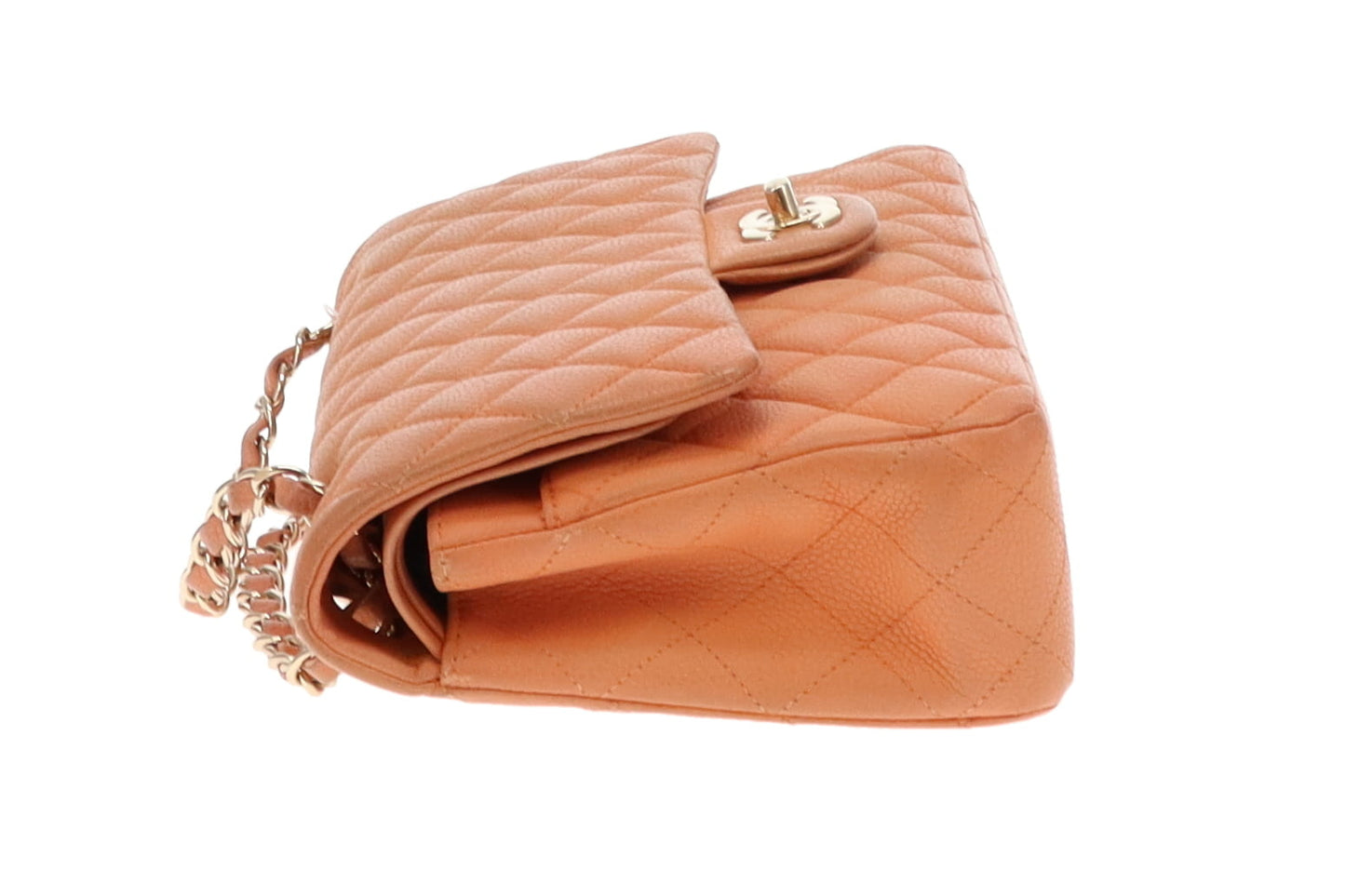 Chanel Peach Caviar Leather Classic Medium Double Flap Bag 2012