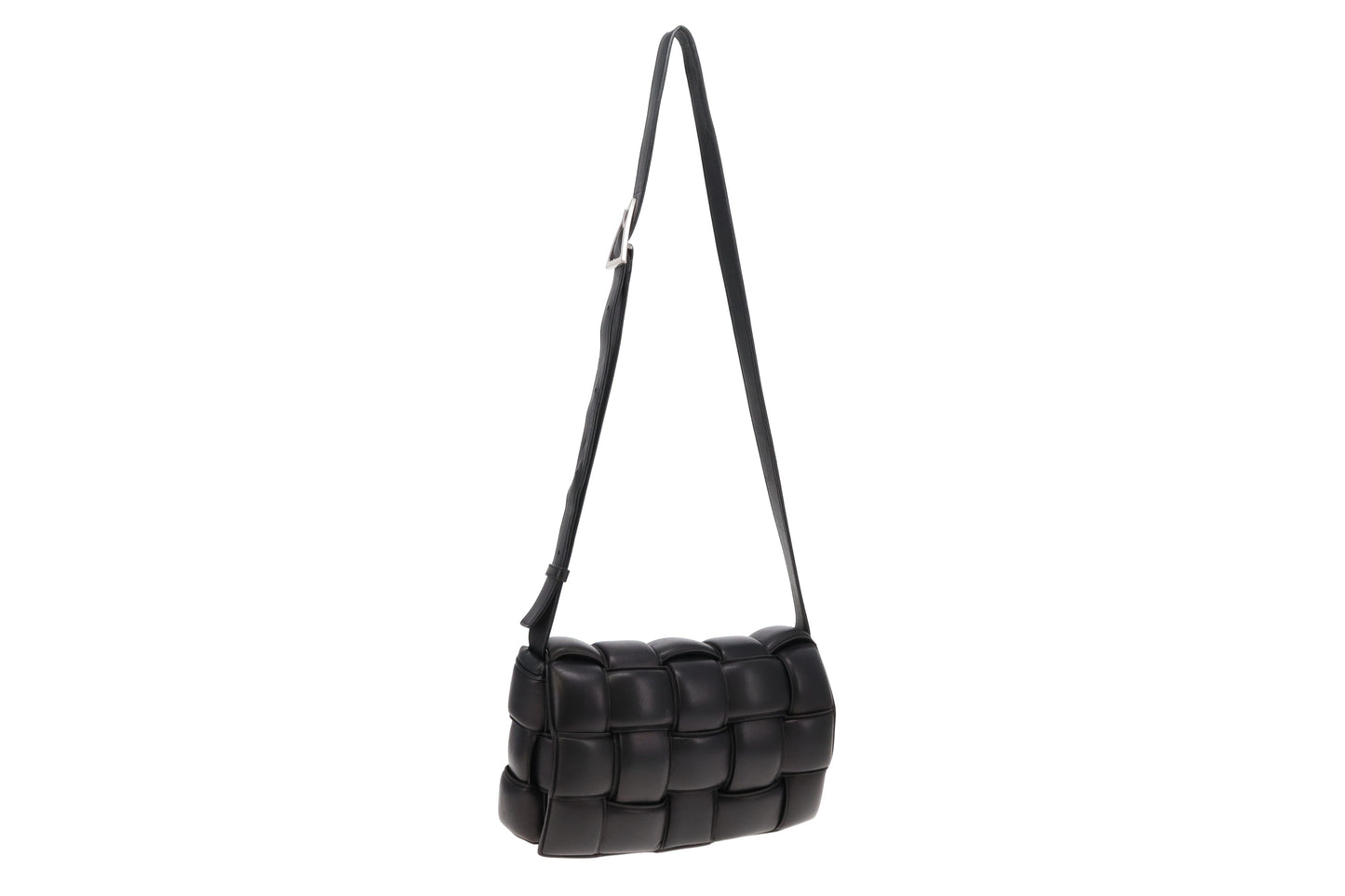 Bottega Veneta Black Padded Cassette Intrecciato Leather