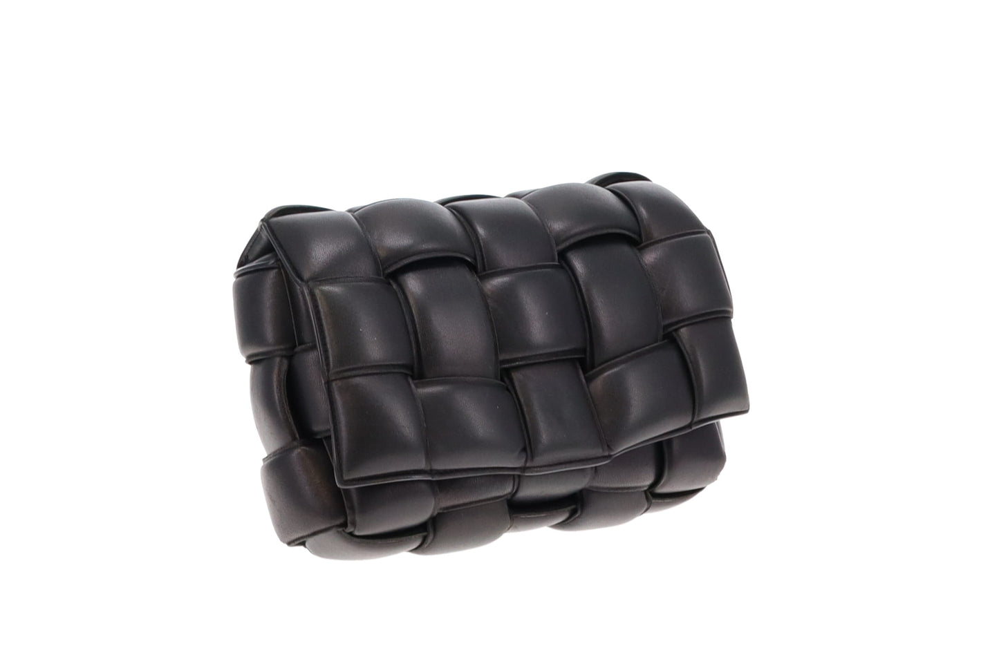 Bottega Veneta Black Padded Cassette Intrecciato Leather