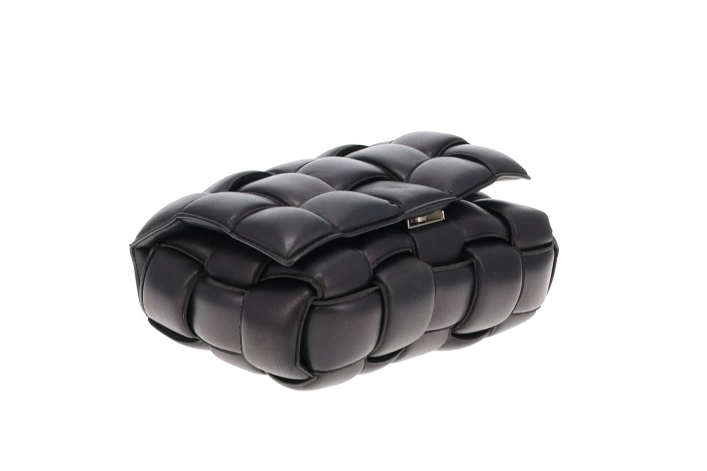 Bottega Veneta Black Padded Cassette Intrecciato Leather