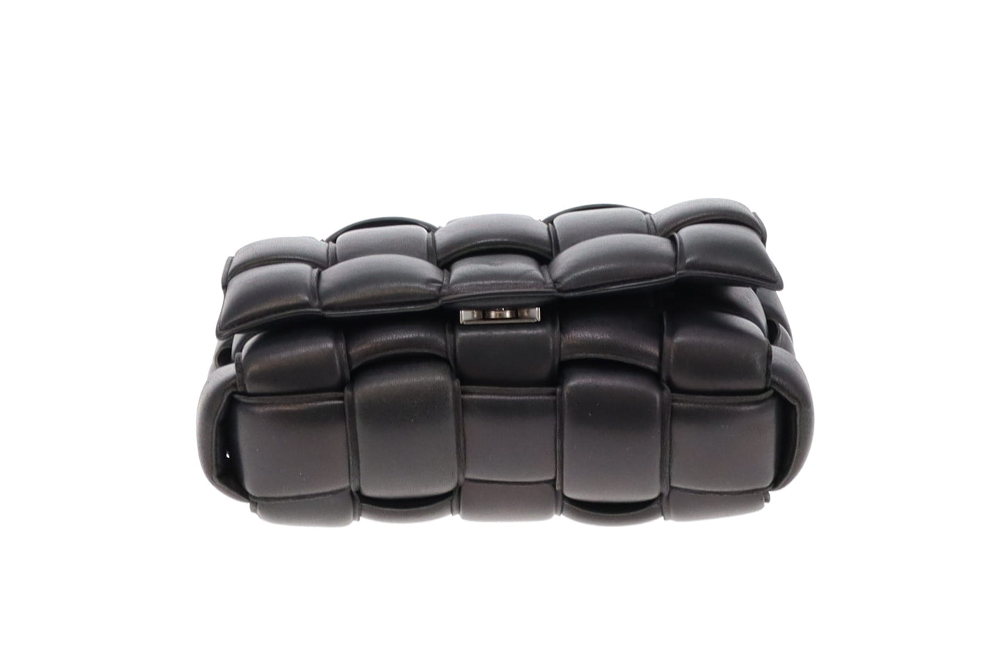 Bottega Veneta Black Padded Cassette Intrecciato Leather