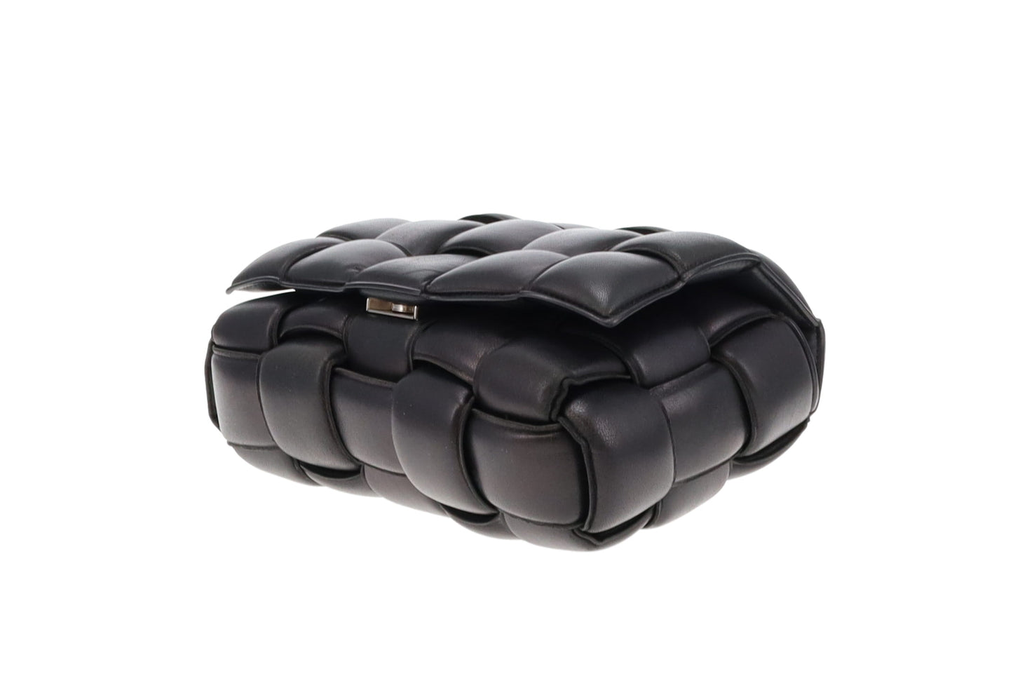 Bottega Veneta Black Padded Cassette Intrecciato Leather