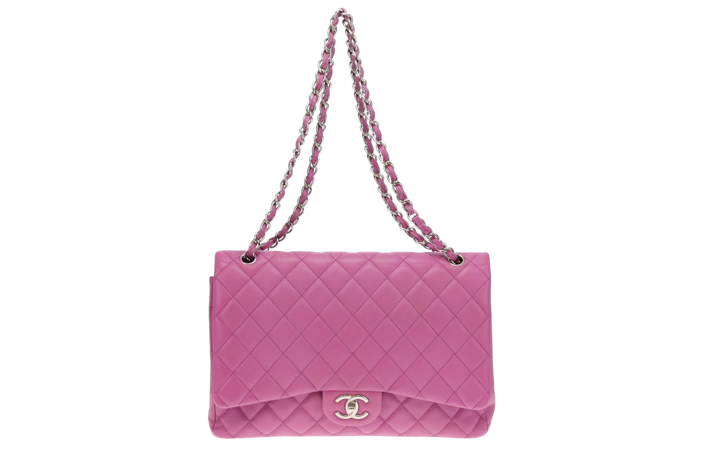 Chanel Pink Maxi Double Flap 14 Series