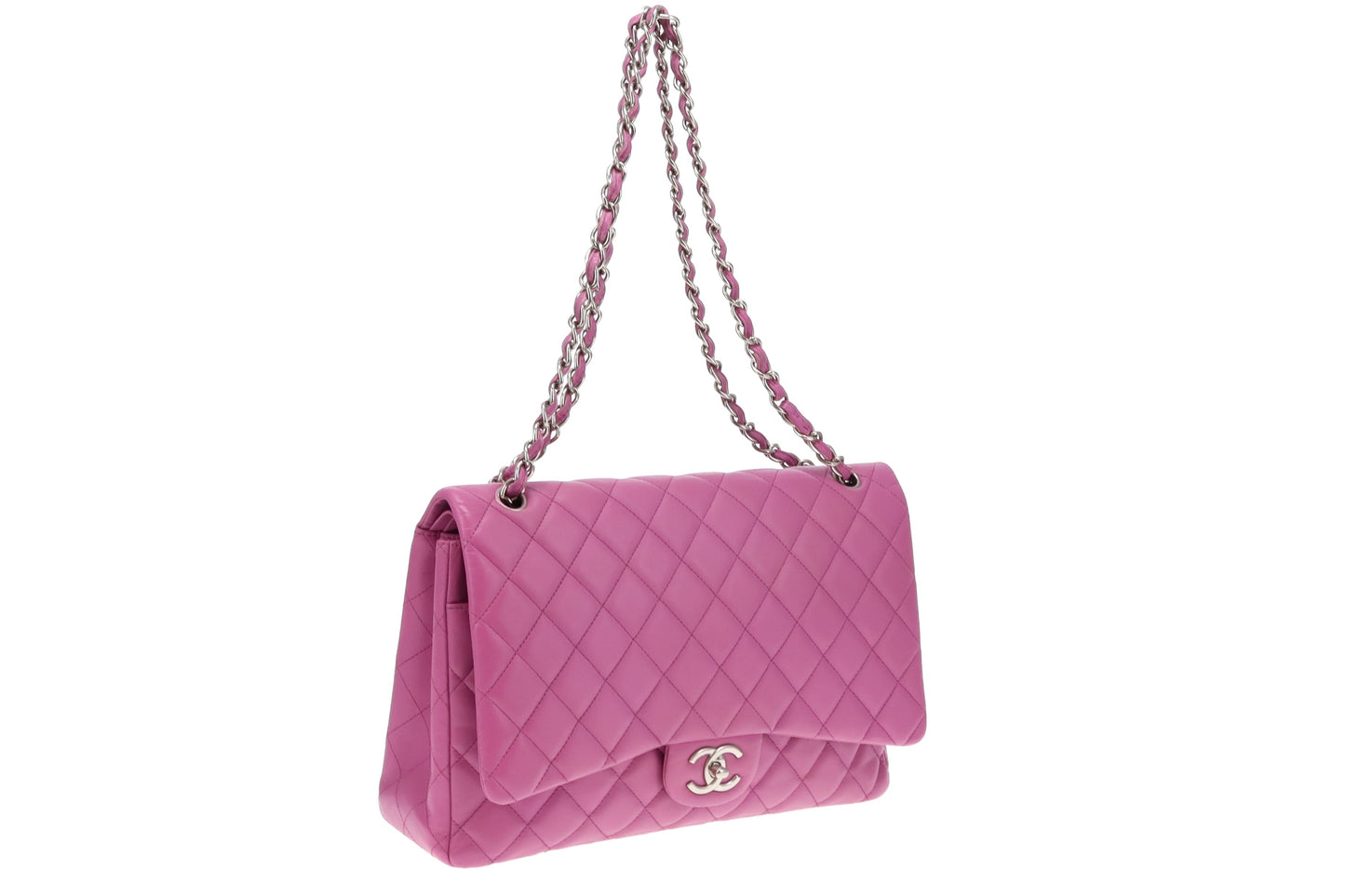 Chanel Pink Maxi Double Flap 14 Series