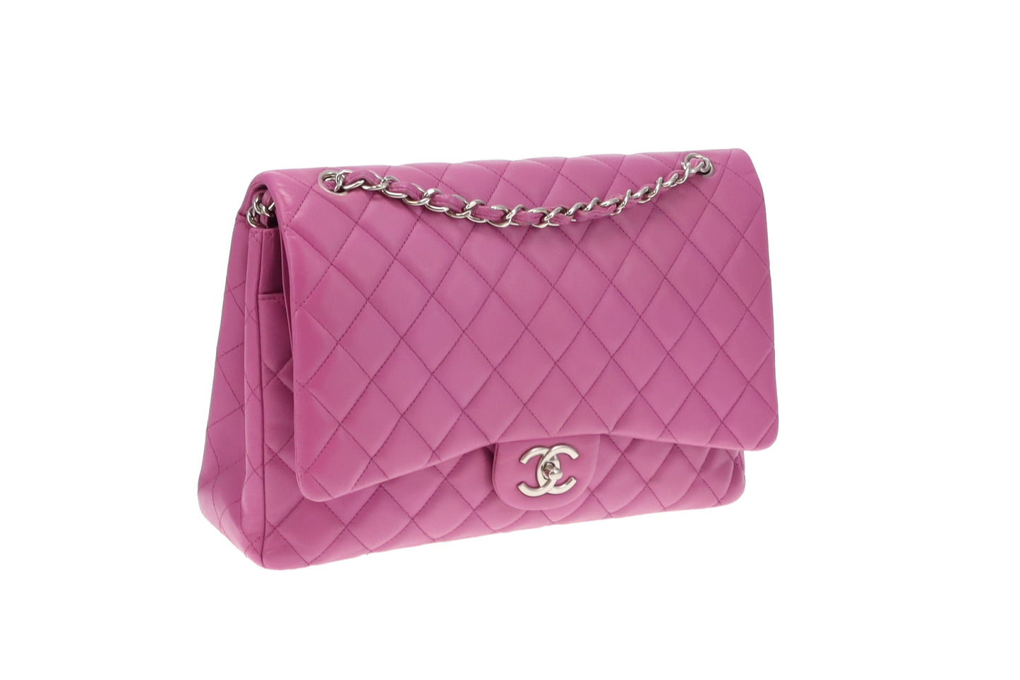 Chanel Pink Maxi Double Flap 14 Series