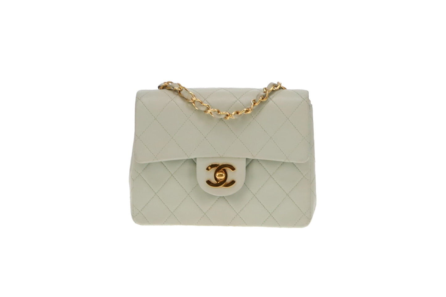 Chanel Vintage Mint Green Mini Square With 24K CC