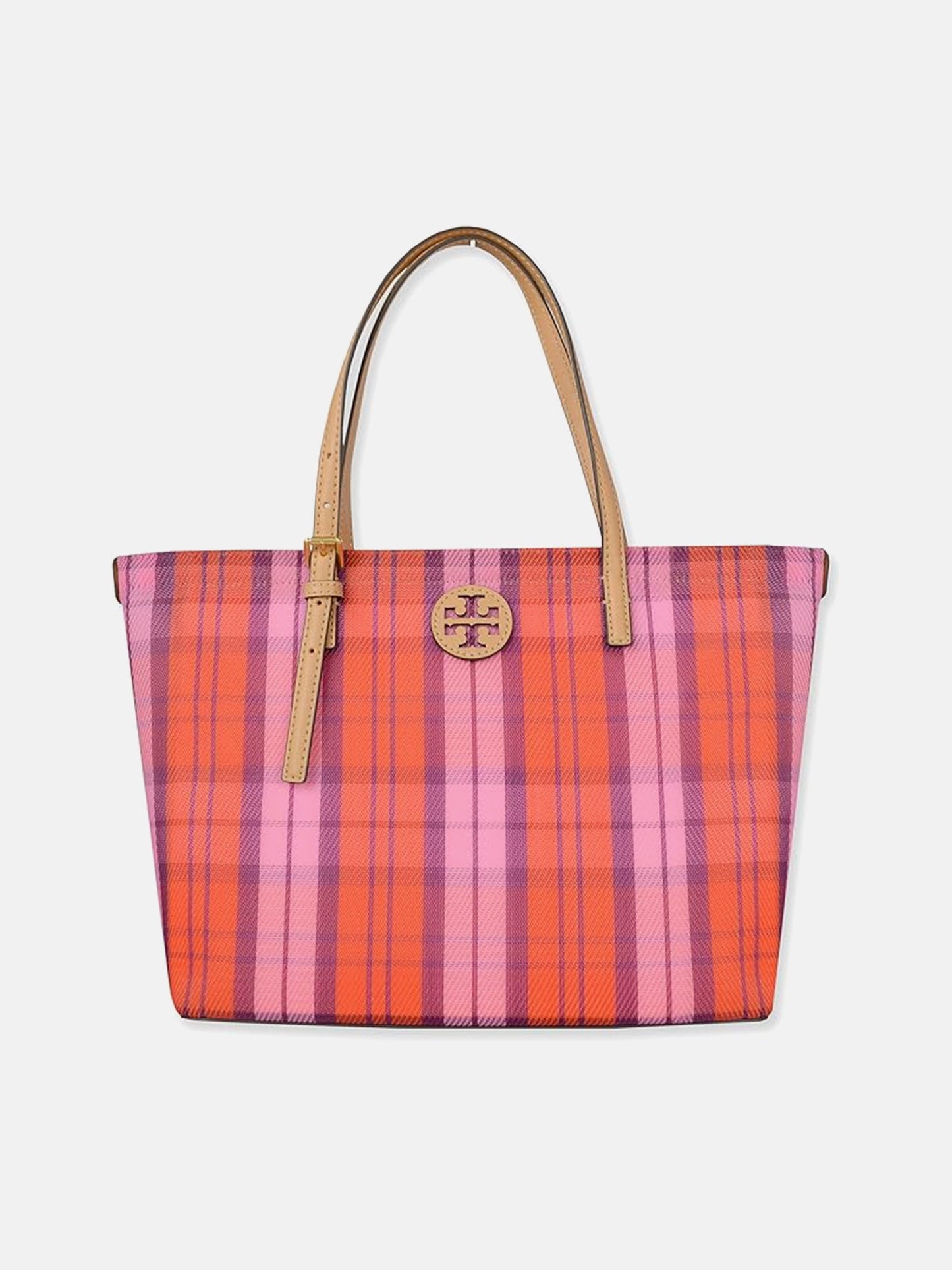 Tory Burch Emerson Mesh Woven Market Tote Bag - Pink / Red Multi