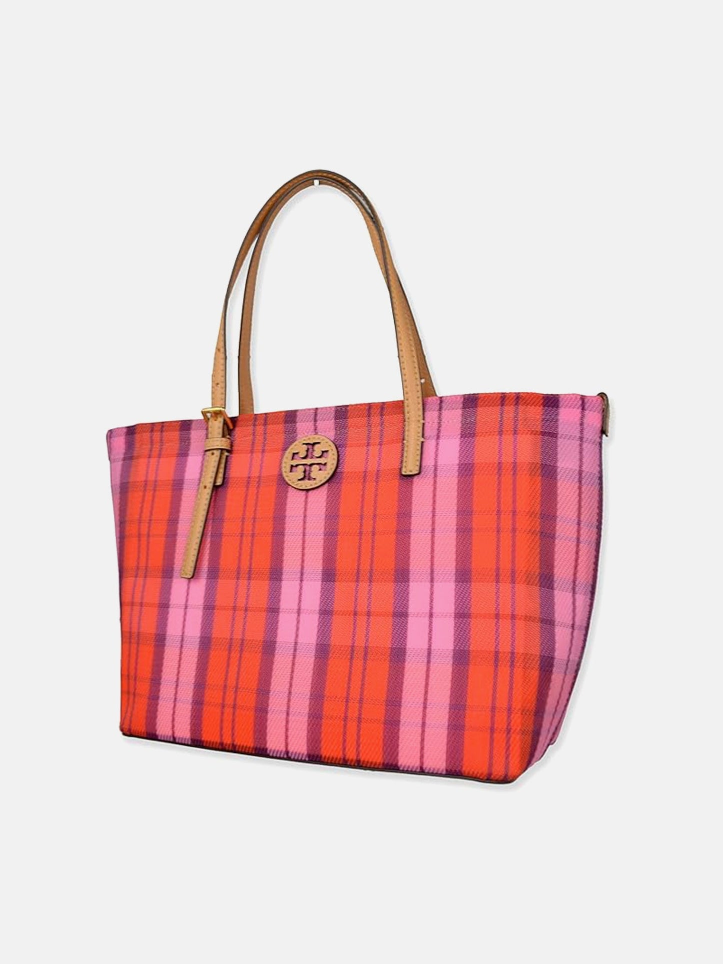 Tory Burch Emerson Mesh Woven Market Tote Bag - Pink / Red Multi