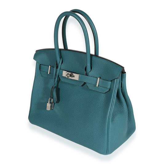 Verso Vert Bosphore & Bleu Ocean Togo Birkin 30 PHW