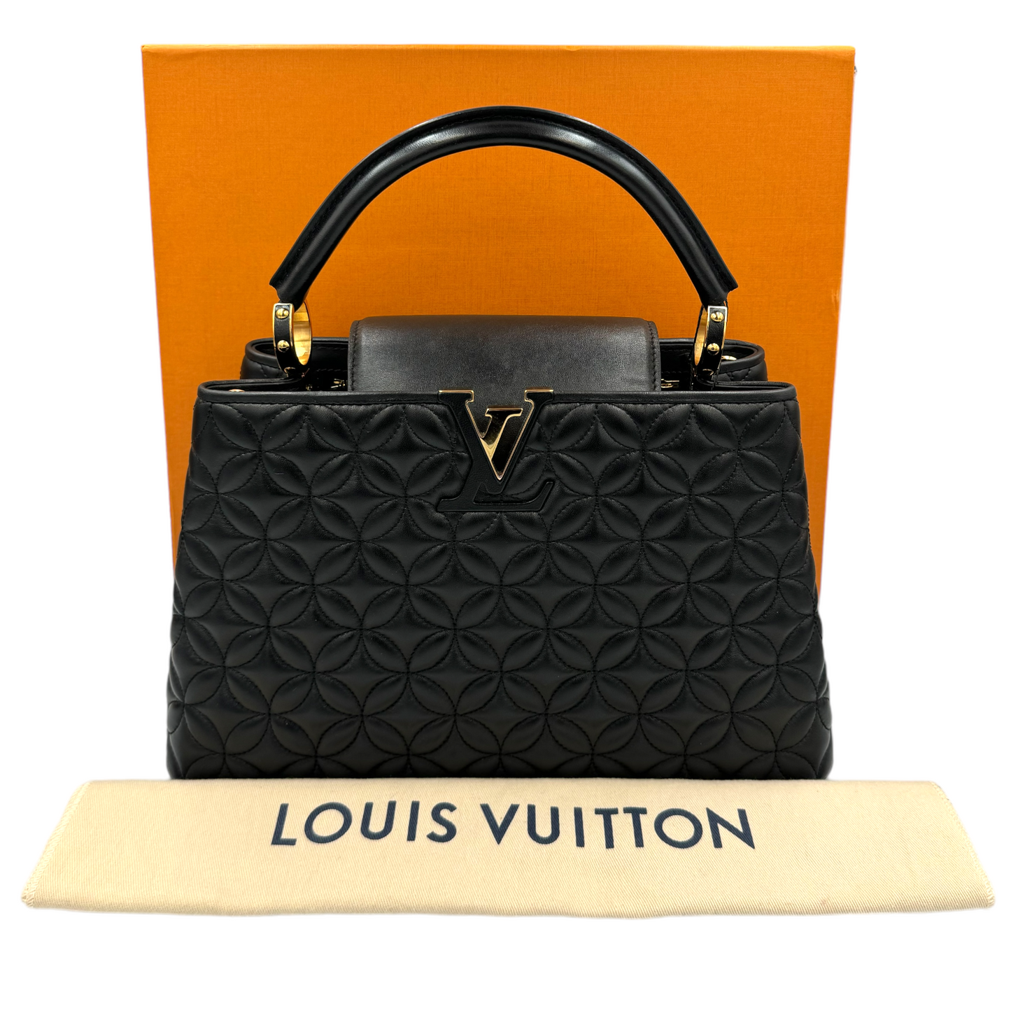 Louis Vuitton Capucines MM Black  Lambskin