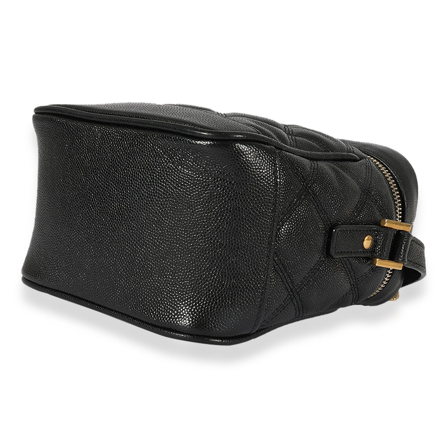 Black Grain De Poudre 80's Vanity Bag