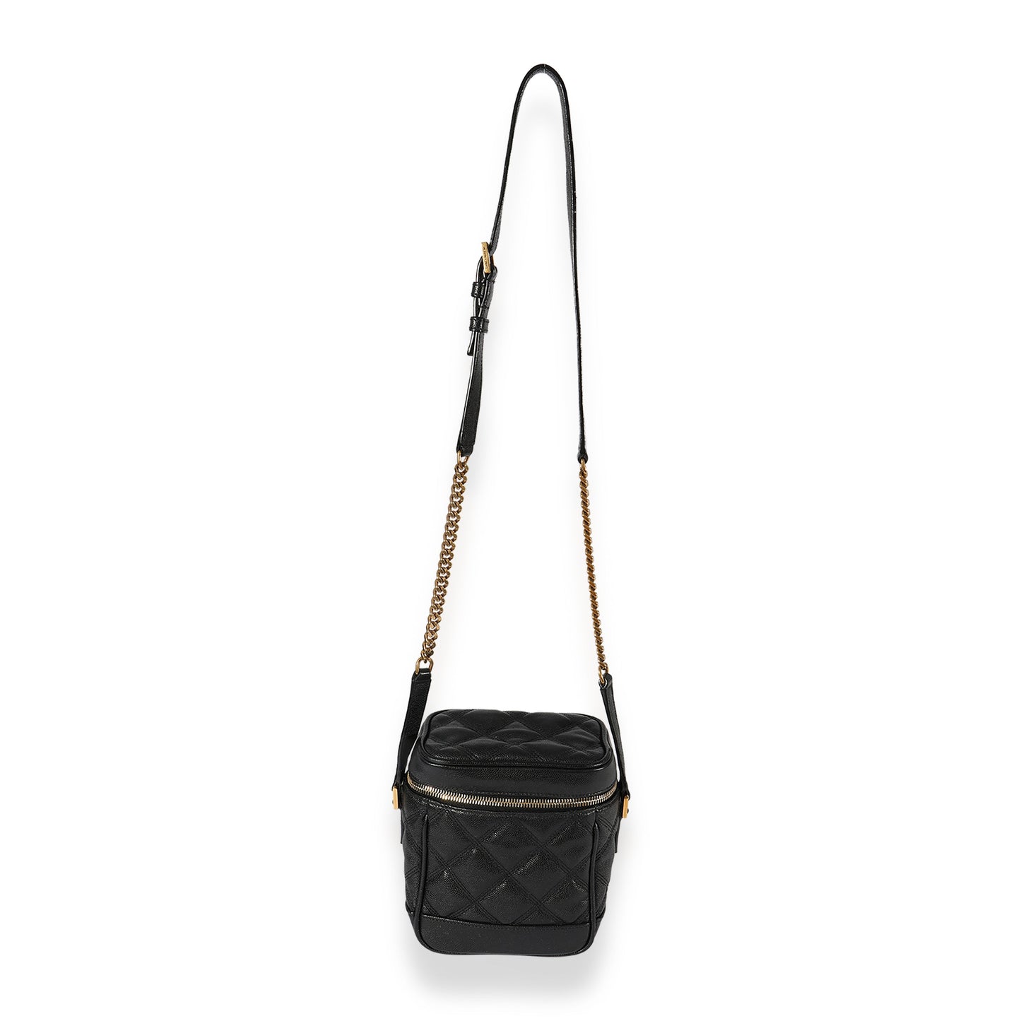 Black Grain De Poudre 80's Vanity Bag