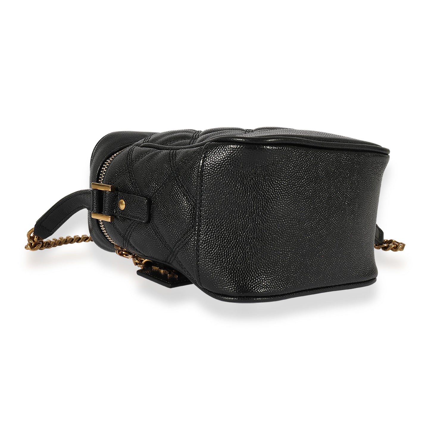 Black Grain De Poudre 80's Vanity Bag