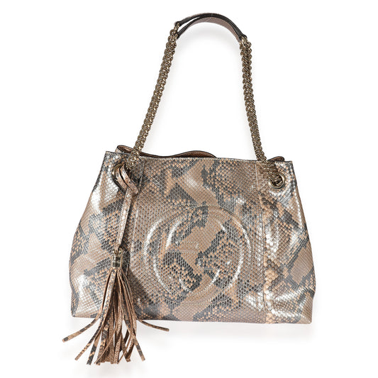 Metallic Python Medium Soho Chain Shoulder Bag