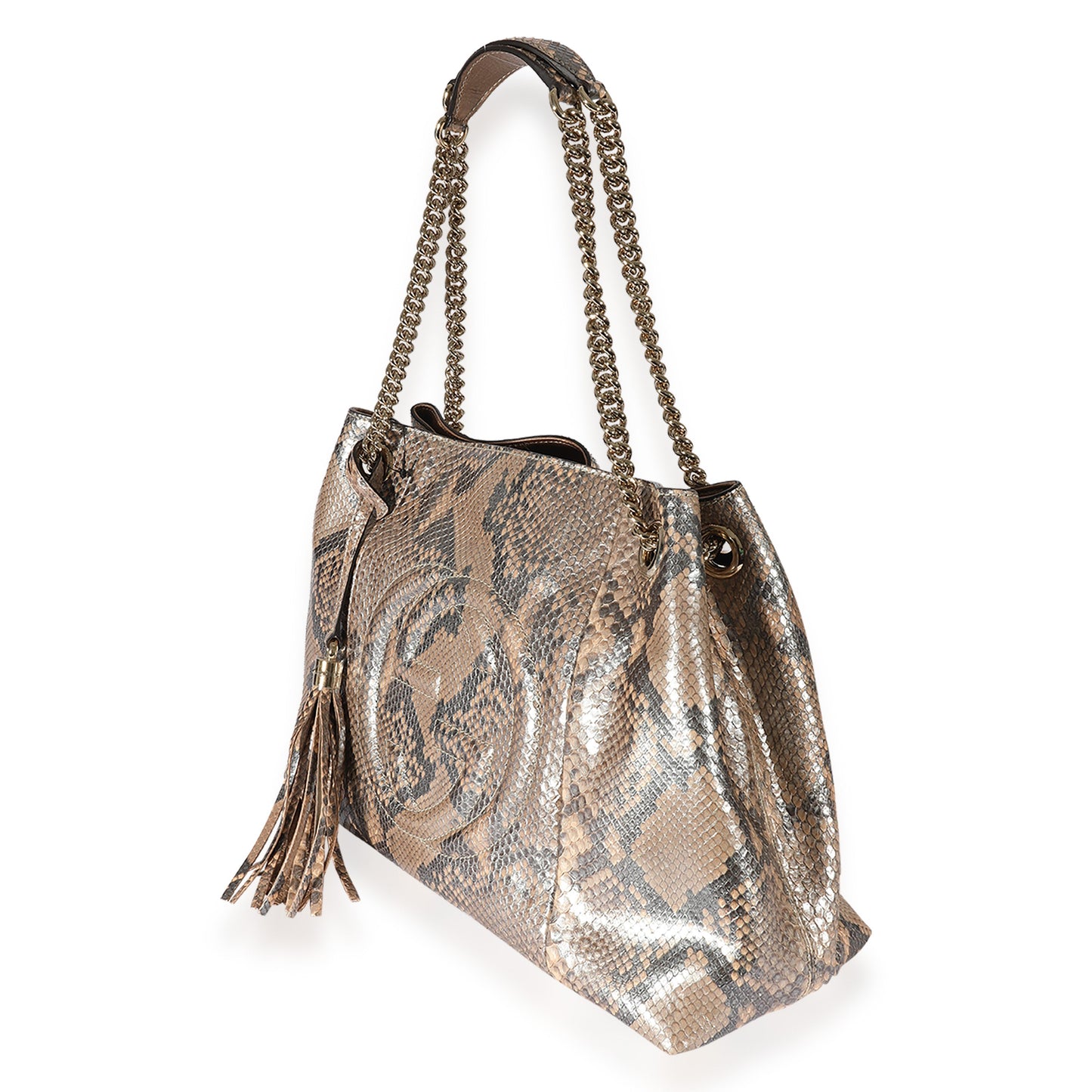 Metallic Python Medium Soho Chain Shoulder Bag