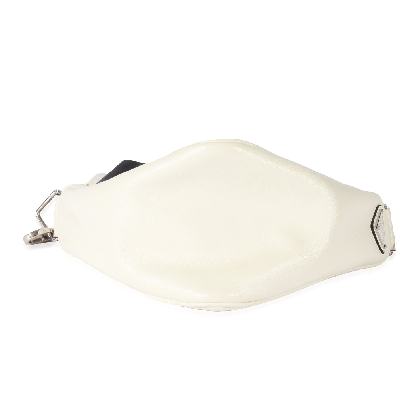 White Leather Triangle Crossbody Bag