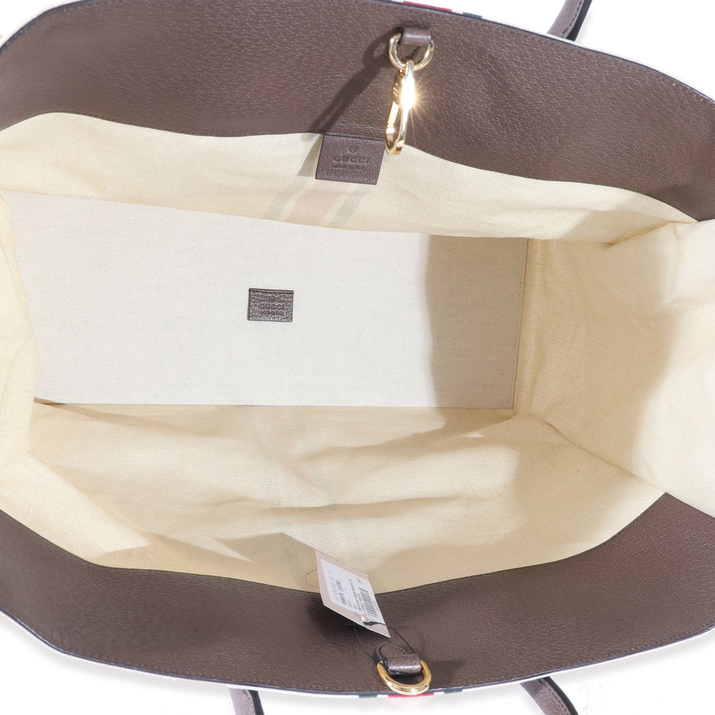 Beige Web Linen Foldable Tote