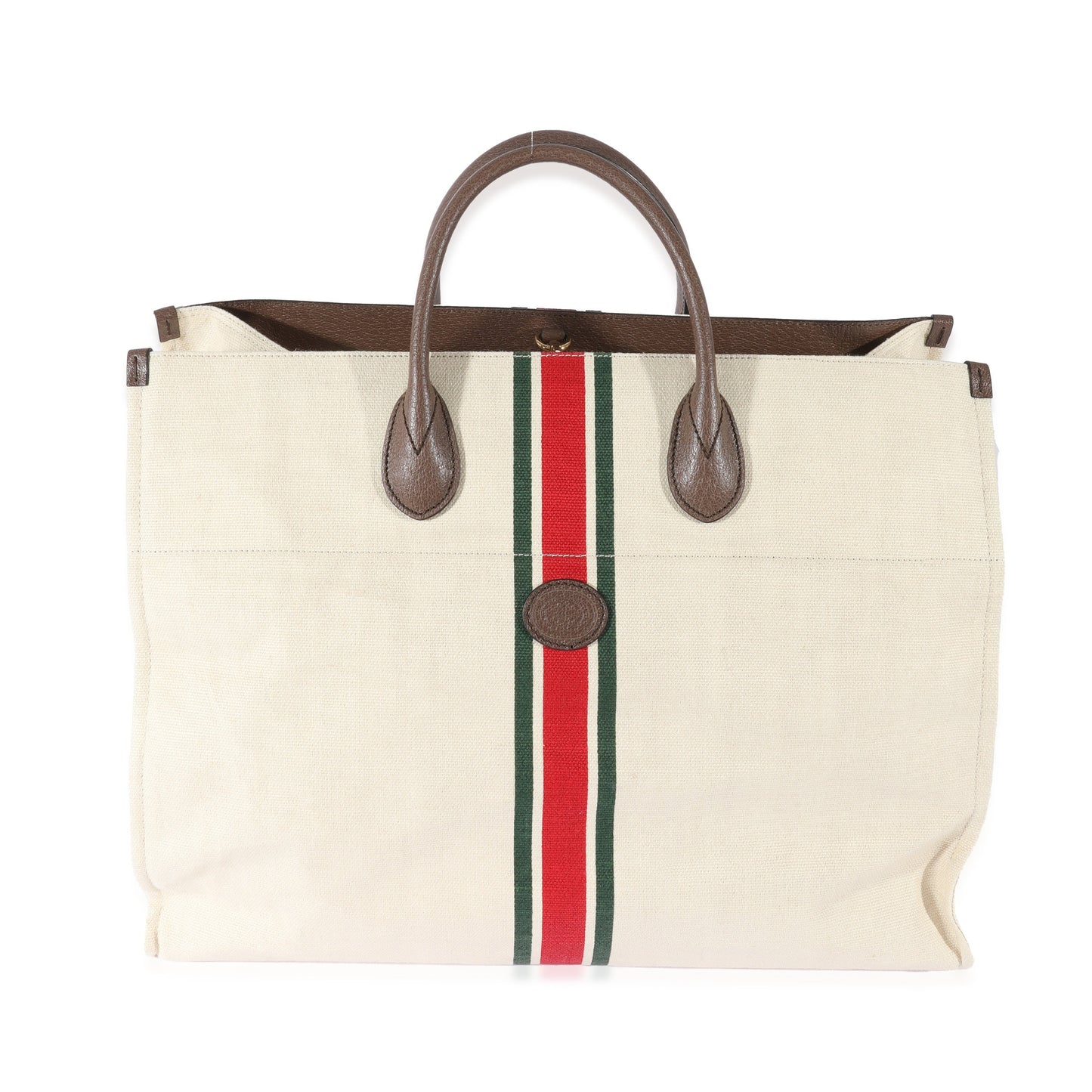 Beige Web Linen Foldable Tote