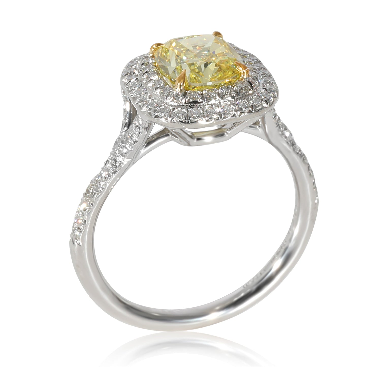 Soleste Yellow Diamond Engagement Ring in 18k Gold & Platinum 1.98